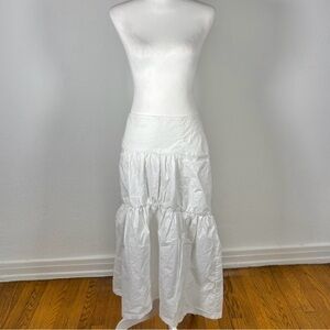 Y2k White Tiered Maxi Skirt